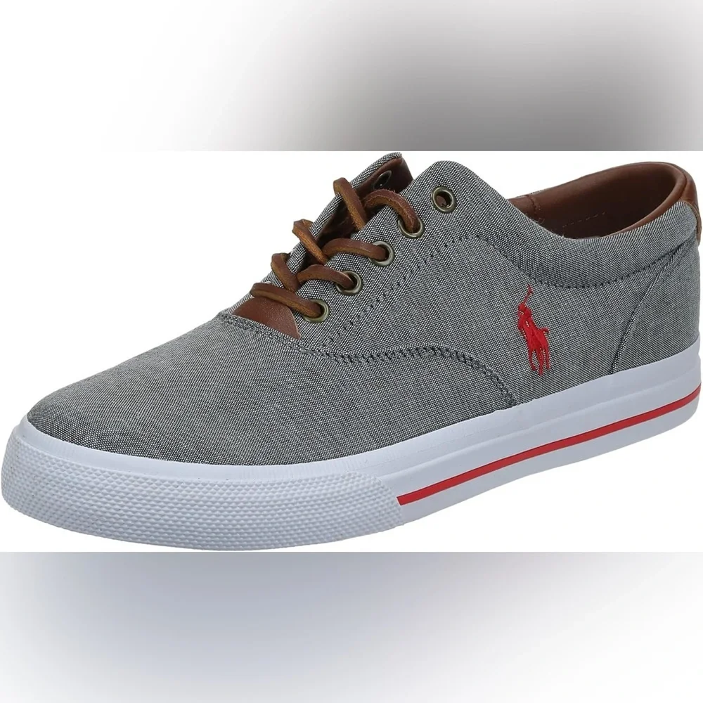 🖤🖤🔥Ralph Lauren Vaughn Men's Keaton Suede-Trim Herringbone Sneaker Size 10D